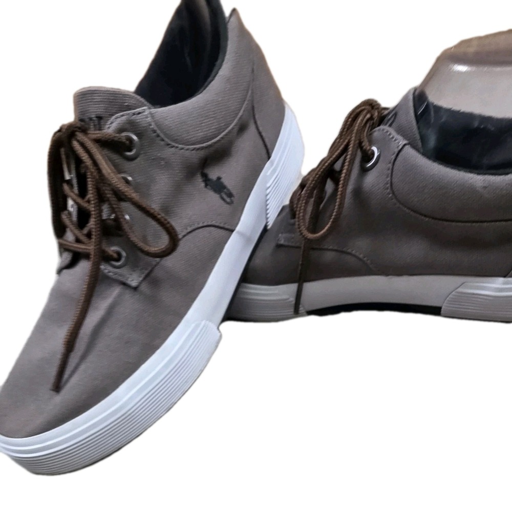 Polo‎ Ralph Lauren Mens Felton Brown Ripstop Canvas Shoes Sneakers Size 8D